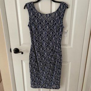 Navy and white with glitter cocktail dress.